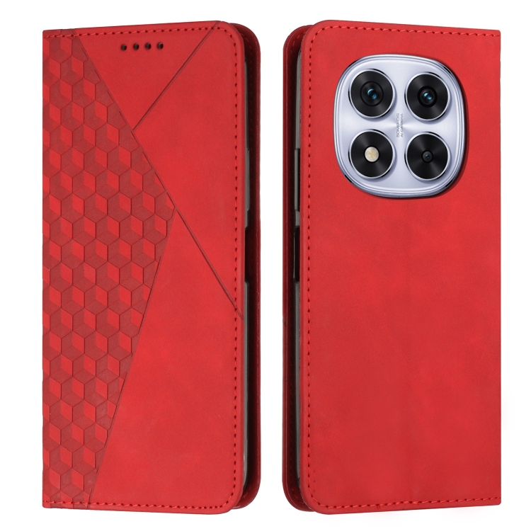 

For Redmi Note 14 Pro 5G Global Diamond Splicing Skin Feel Magnetic Leather Phone Case(Red)