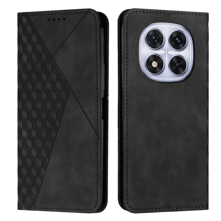 

For Redmi Note 14 Pro 5G Global Diamond Splicing Skin Feel Magnetic Leather Phone Case(Black)