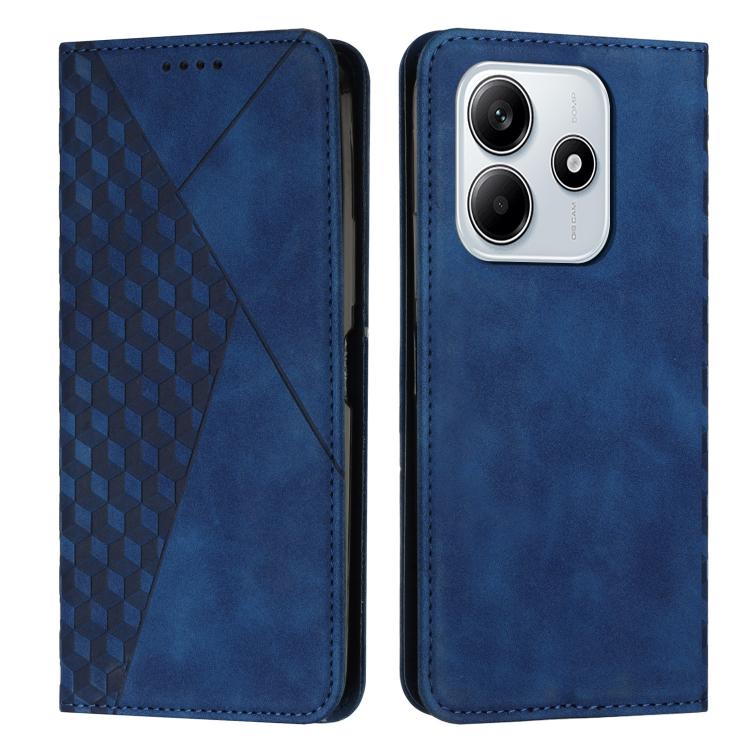 

For Redmi Note 14 4G 163.25mm Diamond Splicing Skin Feel Magnetic Leather Phone Case(Blue)