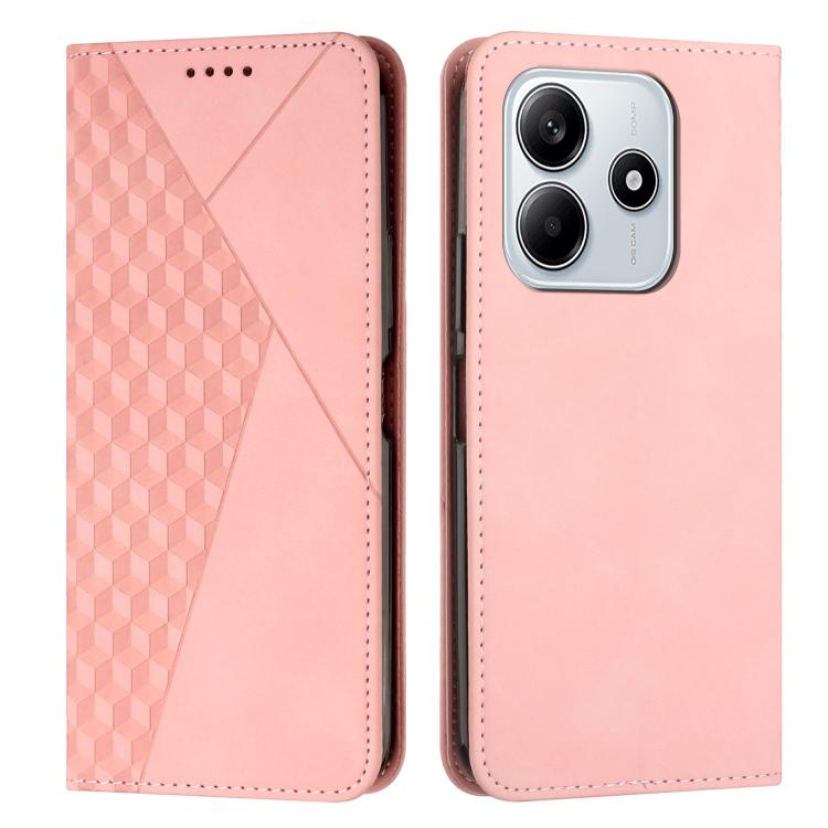 

For Redmi Note 14 4G 163.25mm Diamond Splicing Skin Feel Magnetic Leather Phone Case(Rose Gold)