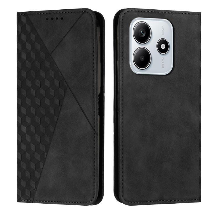 

For Redmi Note 14 4G 163.25mm Diamond Splicing Skin Feel Magnetic Leather Phone Case(Black)