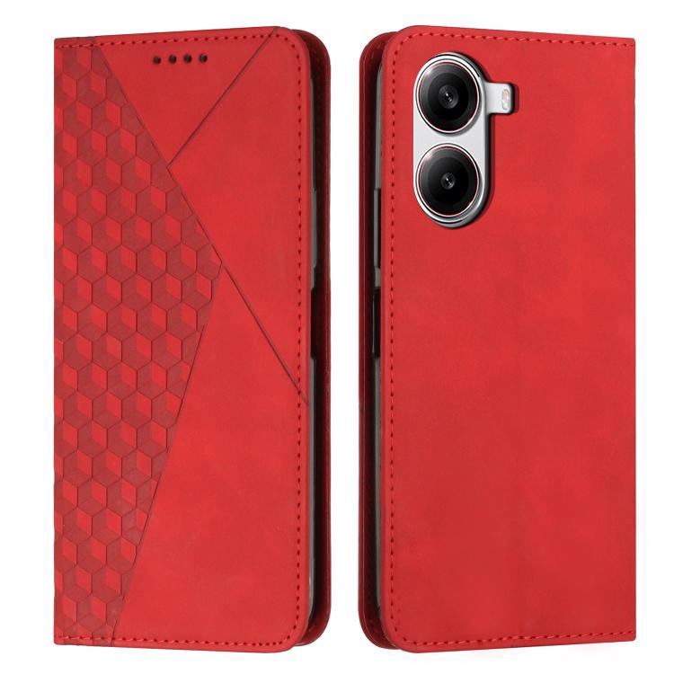 

For Redmi Turbo 4 / Xiaomi Poco X7 Pro Diamond Splicing Skin Feel Magnetic Leather Phone Case(Red)