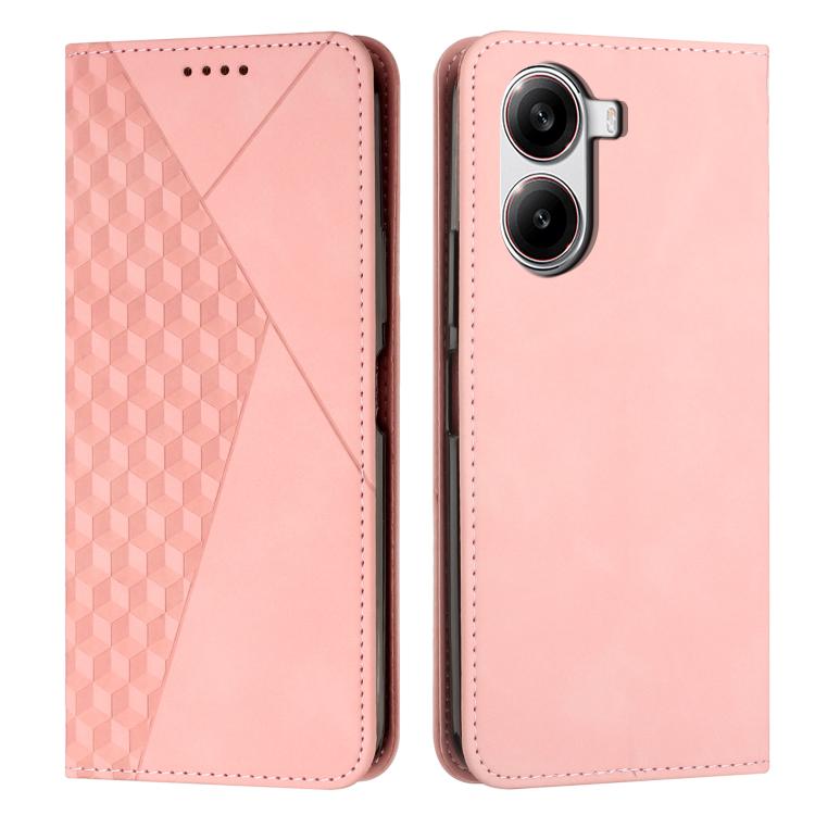 

For Redmi Turbo 4 / Xiaomi Poco X7 Pro Diamond Splicing Skin Feel Magnetic Leather Phone Case(Rose Gold)