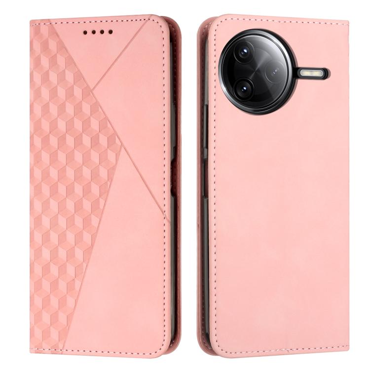 

For Redmi K80 / K80 Pro Diamond Splicing Skin Feel Magnetic Leather Phone Case(Rose Gold)