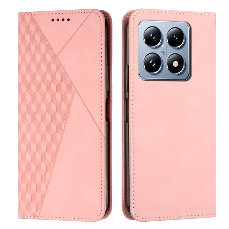 

For Xiaomi 14T Pro Diamond Splicing Skin Feel Magnetic Leather Phone Case(Rose Gold)