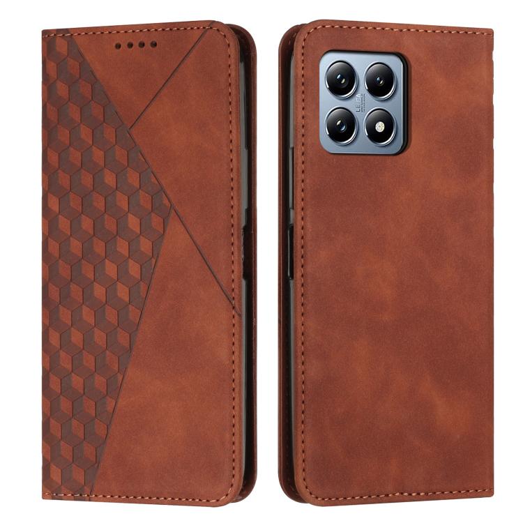 

For Xiaomi 15T Diamond Splicing Skin Feel Magnetic Leather Phone Case(Brown)