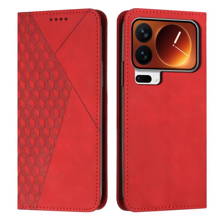 

For Xiaomi 17 Pro Diamond Splicing Skin Feel Magnetic Leather Phone Case(Red)