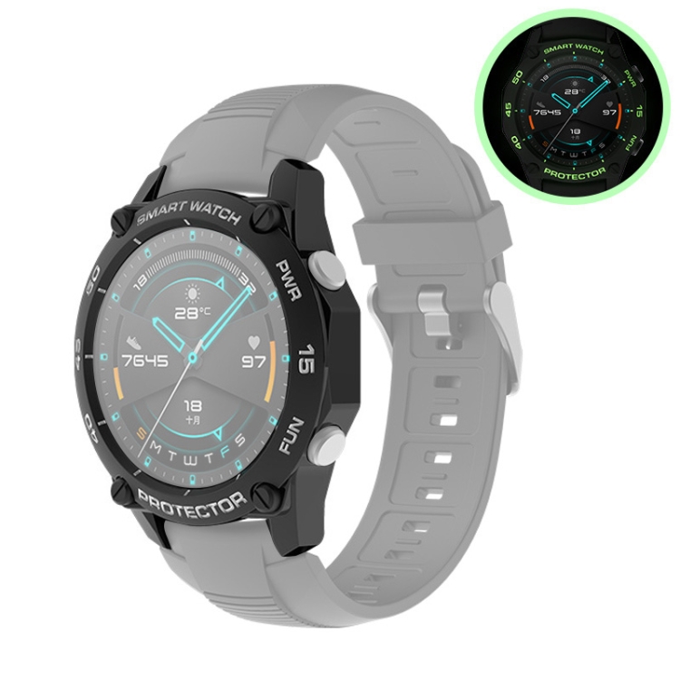 SUNSKY - Para Huawei Watch GT2 46mm Smart Watch Funda protectora TPU,  Color: Negro + Luminoso blanco Verde