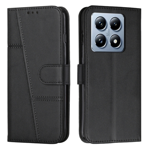 

For Xiaomi 14T Pro Stitching Calf Texture Buckle Leather Phone Case(Black)