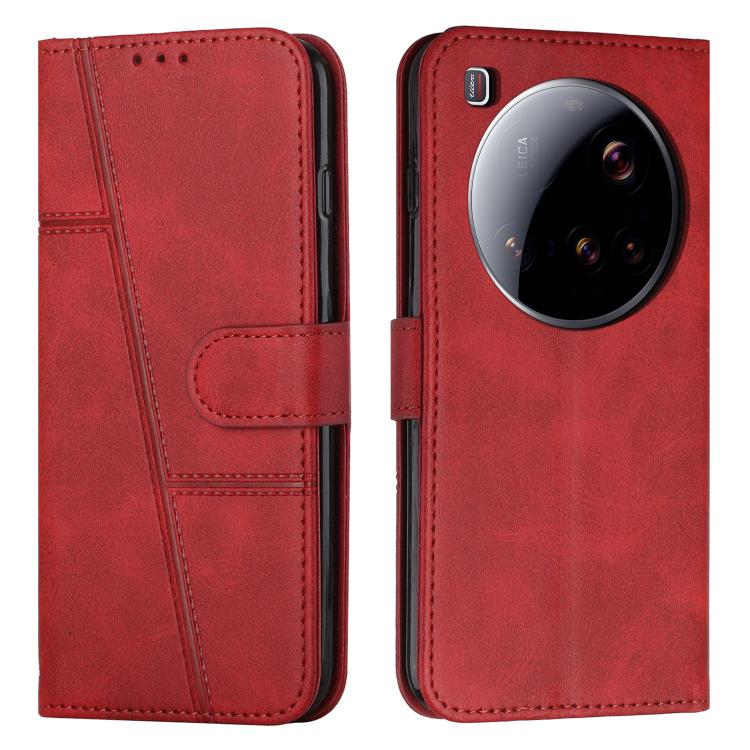 

For Xiaomi 15 Ultra Stitching Calf Texture Buckle Leather Phone Case(Red)