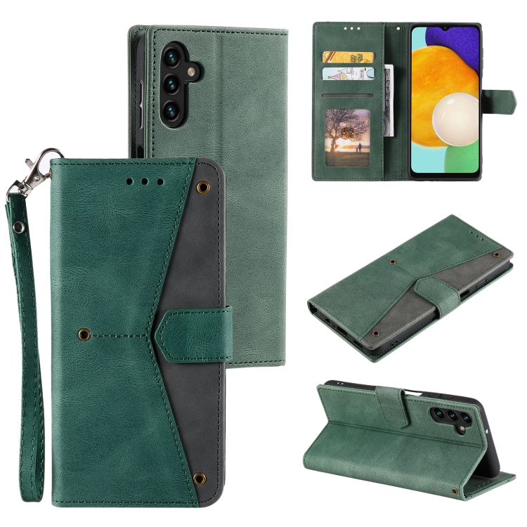 For Samsung Galaxy S25 5G Nail Skin Feel Stitching Calf Texture Leather Phone Case(Green)