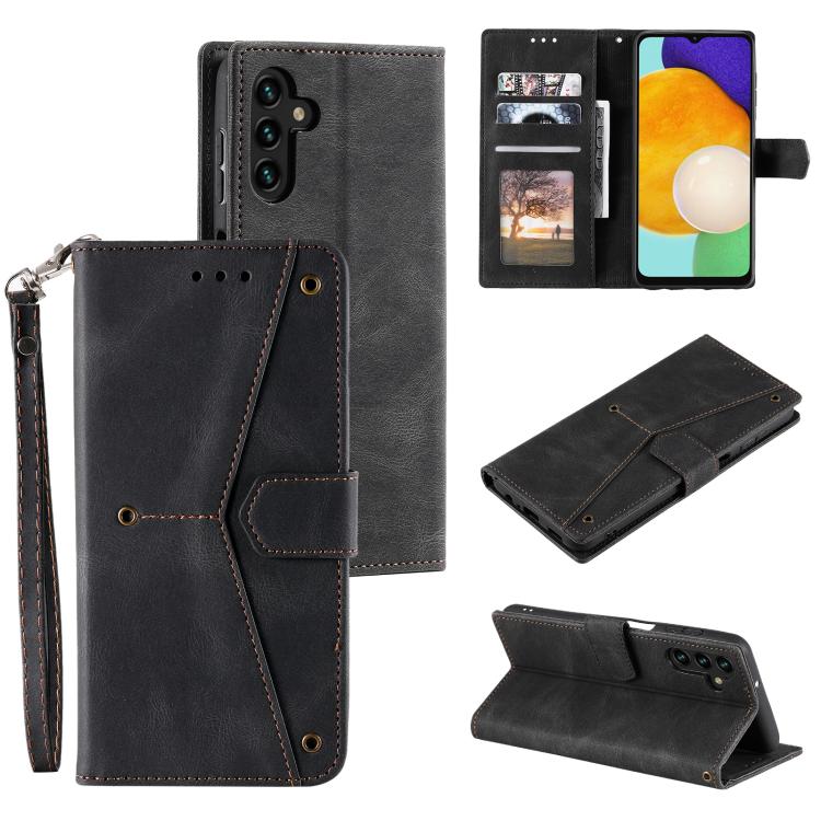 

For Samsung Galaxy S25 FE 5G Nail Skin Feel Stitching Calf Texture Leather Phone Case(Black)