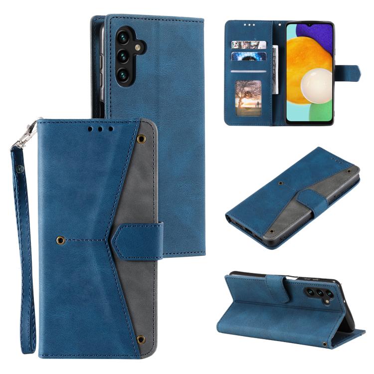 

For Samsung Galaxy S26 5G Nail Skin Feel Stitching Calf Texture Leather Phone Case(Blue)