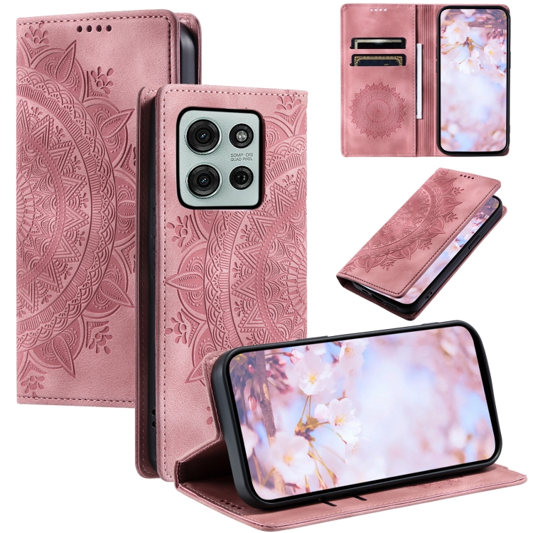 Shingtomua For Motorola Moto G05 / G15 / E15 Case Wallet With Card Holder Kickstand Magnetic Soft Leather Flip Fold Cover For Moto G05 (Pink - View #3