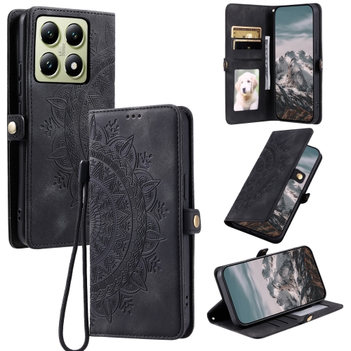 

For Xiaomi 14T Skin Feel Totem Embossed Leather Phone Case(Black)