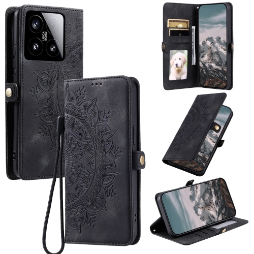 

For Xiaomi 15 Skin Feel Totem Embossed Leather Phone Case(Black)