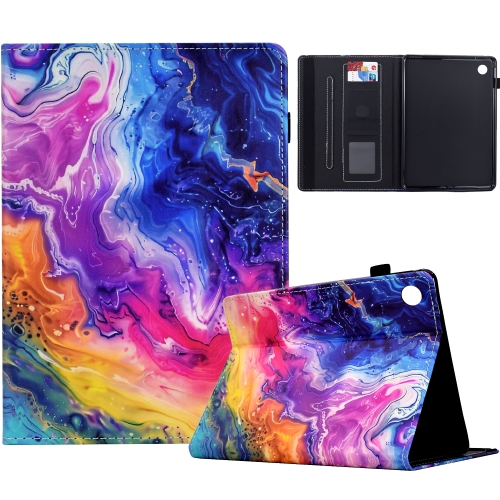 

For Samsung Galaxy Tab A9 Painted Pattern Leather Tablet Case(Marble)