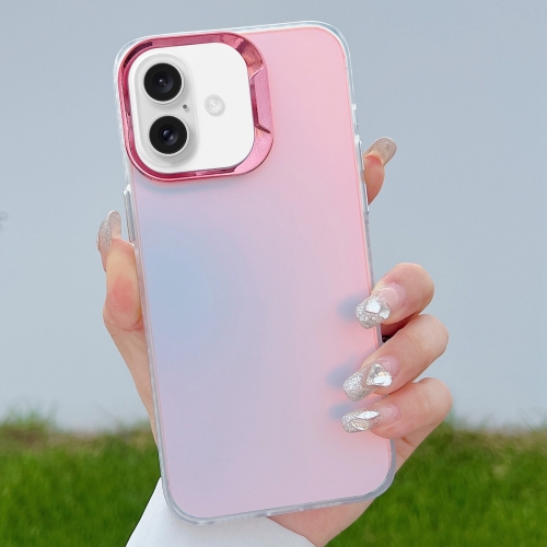 

For iPhone 16 Color Plating Discoloration PC Phone Case(Rose Red)