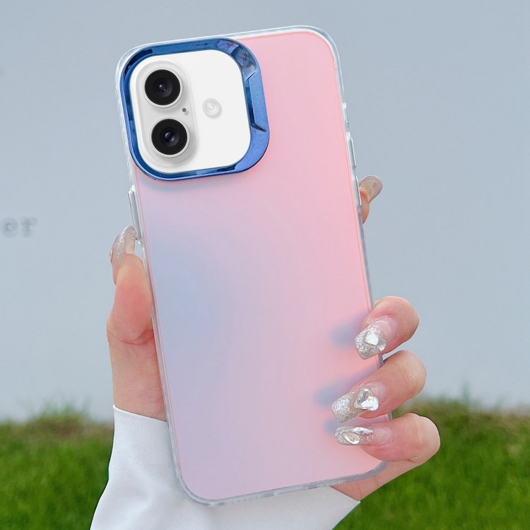 

For iPhone 16 Color Plating Discoloration PC Phone Case(Blue)