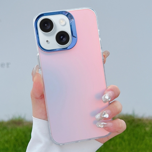 

For iPhone 15 Plus Color Plating Discoloration PC Phone Case(Blue)