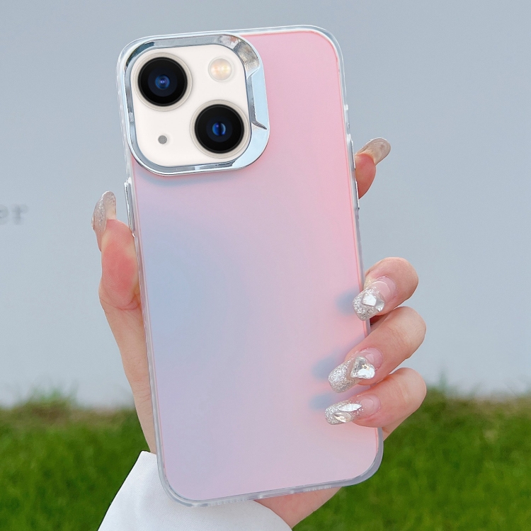 

For iPhone 14 Plus Color Plating Discoloration PC Phone Case(Cyan Grey)