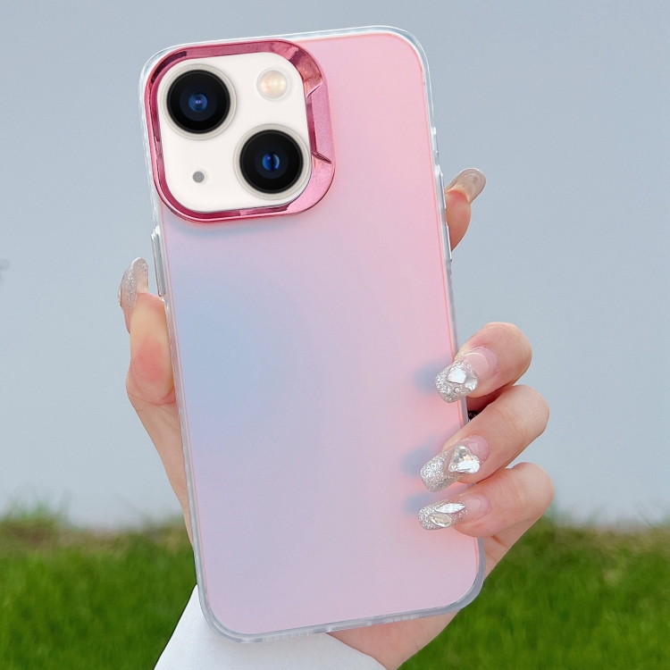 

For iPhone 14 Plus Color Plating Discoloration PC Phone Case(Rose Red)