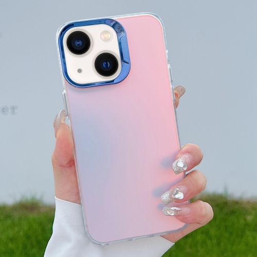 

For iPhone 14 Color Plating Discoloration PC Phone Case(Blue)