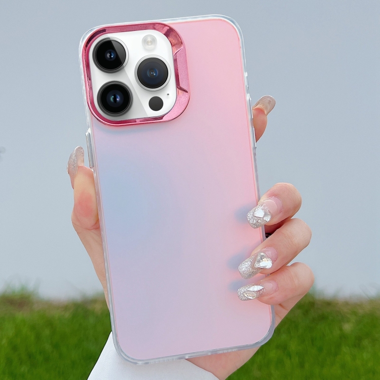 

For iPhone 13 Pro Color Plating Discoloration PC Phone Case(Rose Red)