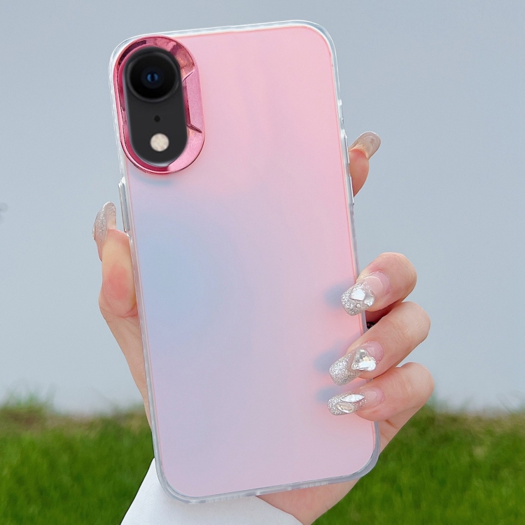 

For iPhone XR Color Plating Discoloration PC Phone Case(Rose Red)