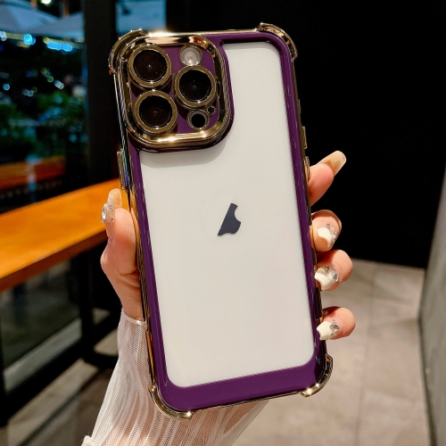 

For iPhone 15 Pro Dual-color Plating Space PC Hybrid TPU Phone Case(Purple)