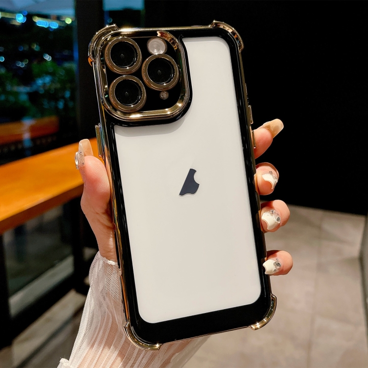 

For iPhone 11 Pro Dual-color Plating Space PC Hybrid TPU Phone Case(Black)