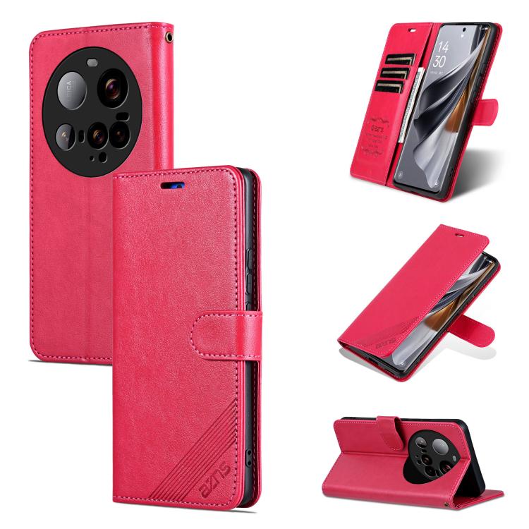 

For Xiaomi 15 Ultra AZNS Sheepskin Texture Flip Leather Phone Case(Red)