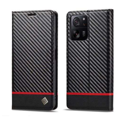 

For Xiaomi 14T Pro LC.IMEEKE Carbon Fiber Texture Flip Leather Phone Case(Horizontal Black)