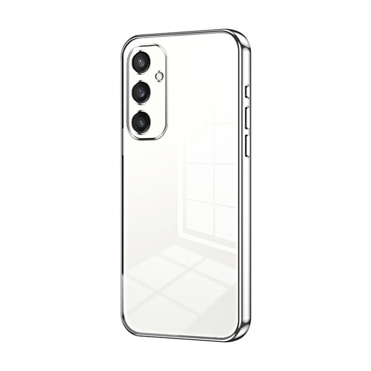 

For Samsung Galaxy S25 5G Transparent Plating Fine Hole Phone Case(Silver)