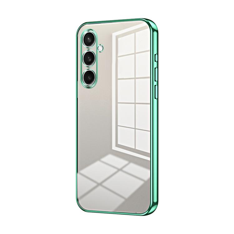 

For Samsung Galaxy S25 FE 5G Transparent Plating Fine Hole Phone Case(Green)