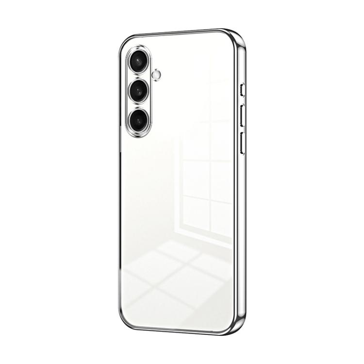 

For Samsung Galaxy S25 FE 5G Transparent Plating Fine Hole Phone Case(Silver)