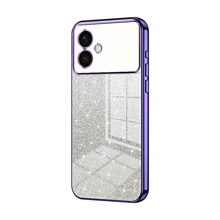 

For Samsung Galaxy S26 Edge 5G Gradient Glitter Powder Electroplated Phone Case(Purple)