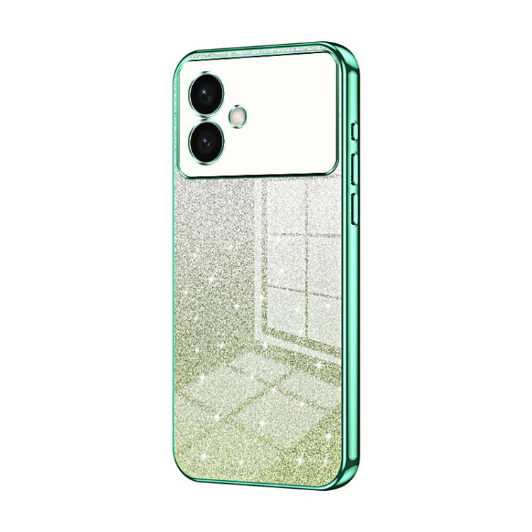 

For Samsung Galaxy S26 Edge 5G Gradient Glitter Powder Electroplated Phone Case(Green)