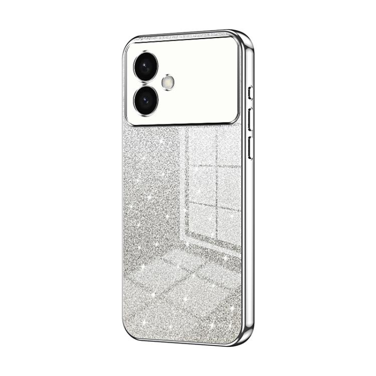 

For Samsung Galaxy S26 Edge 5G Gradient Glitter Powder Electroplated Phone Case(Silver)
