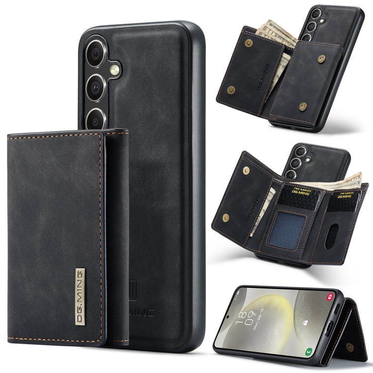 

For Samsung Galaxy S24 FE 5G DG.MING M1 Series 3-Fold Multi Card Wallet + Magnetic Phone Case(Black)