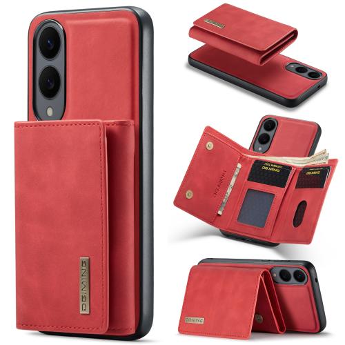 

For Samsung Galaxy S25 Edge 5G DG.MING M1 Series 3-Fold Multi Card Wallet + Magnetic Phone Case(Red)