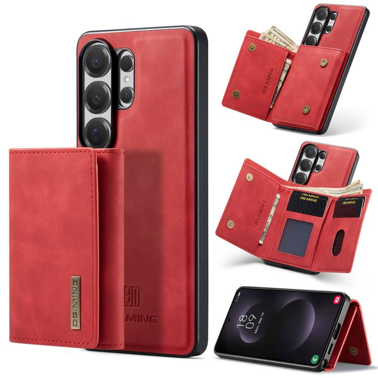 

For Samsung Galaxy S26 Ultra 5G DG.MING M1 Series 3-Fold Multi Card Wallet + Magnetic Phone Case(Red)