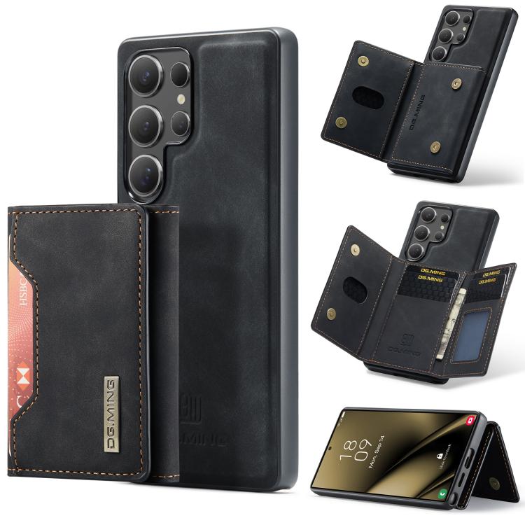 

For Samsung Galaxy S25 Ultra 5G DG.MING M2 Series 3-Fold Multi Card Bag + Magnetic Phone Case(Black)