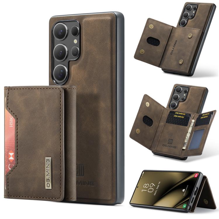 For Samsung Galaxy S25 Ultra 5G DG.MING M2 Series 3-Fold Multi Card Bag + Magnetic Phone Case(Coffee) — купить у Sunsky-online WW