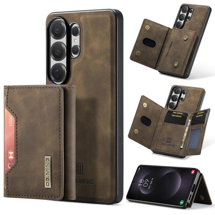 

For Samsung Galaxy S26 Ultra 5G DG.MING M2 Series 3-Fold Multi Card Bag + Magnetic Phone Case(Coffee)