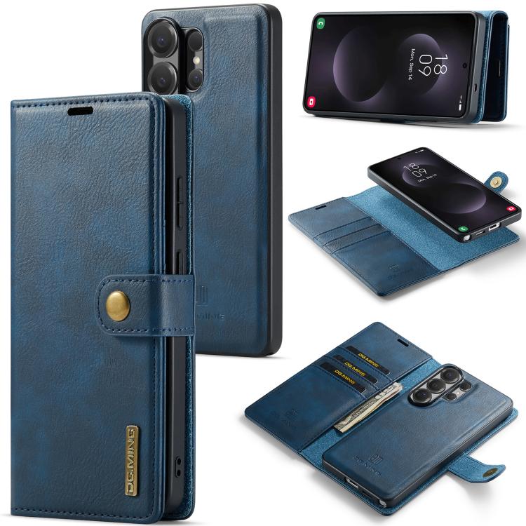 

For Samsung Galaxy S26 Ultra 5G DG.MING Crazy Horse Texture Detachable Magnetic Leather Case(Blue)