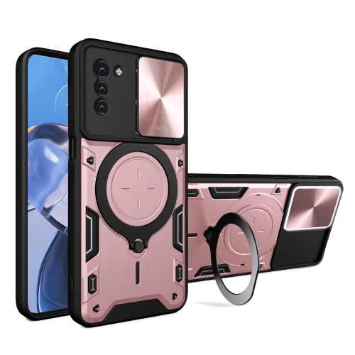 

For Nokia G21 CD Texture Sliding Camshield Magnetic Holder Phone Case(Pink)