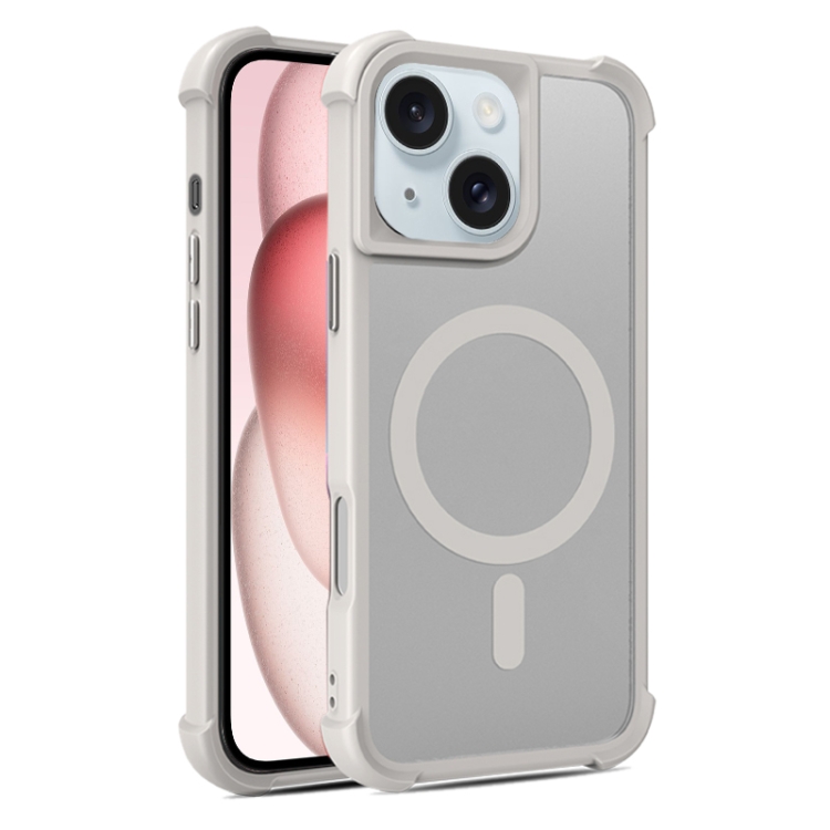 

For iPhone 15 Skin Feel MagSafe Phone Case(Grey)