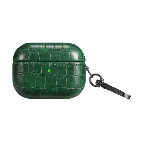 

For AirPods Pro 2 Crocodile Texture Earphone Protective Case(Dark Green)