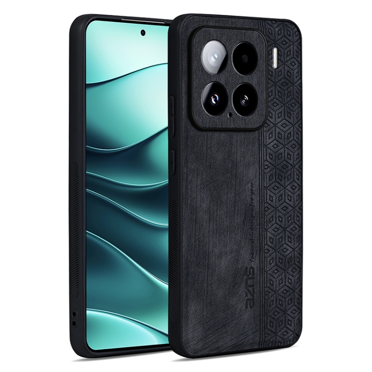 

For Xiaomi 15 AZNS 3D Embossed Skin Feel Phone Case(Black)